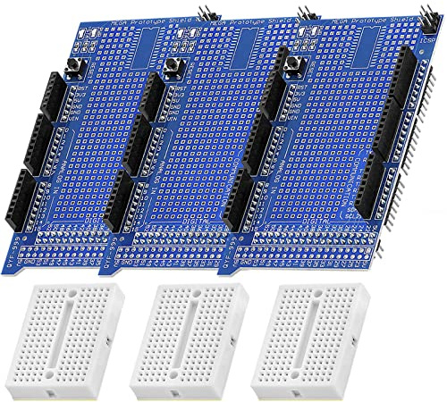 AZDelivery 3 pcs Prototyping Prototype Shield with Mini Breadboard compatible with Arduino, MEGA 2560 R3 including E-Book!