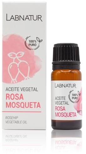 Aceite Rosa Mosqueta 100% Puro - 10 ml - Labnatur | Regenerador, Hidratante y Nutritivo - Para Cicatrices y Estrías - Cuerpo, Cabello, Uñas - Rico en Ácidos Grasos y Vitaminas
