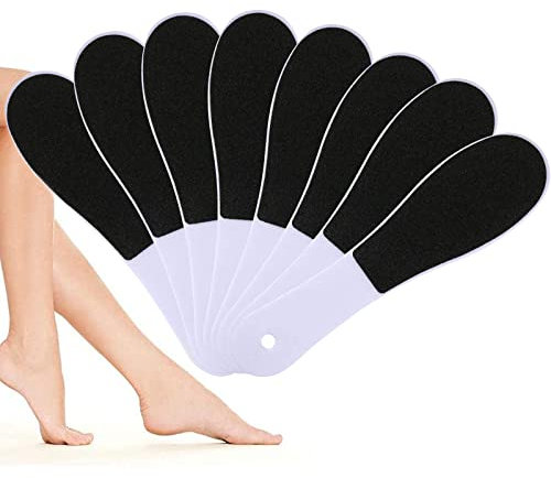 Rainmae Foot Files for Hard Skin,8 Packs Double-Sided Foot Rasp File and Callus Hard Skin Remover for Wet and Dry Cracked Feet(White)