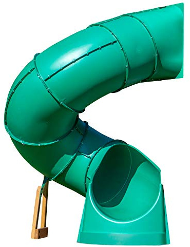 Backyard Discovery Tall Spiral Tube Slide - Left Exit, Green - Mounts to 5 Ft. Deck Height