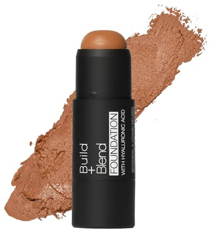 Palladio BUILD & BLEND Foundation Stick, Medium Coverage Buildable Contour Stick for Face, Ultra Blendable Creamy Formula for a Natural Shine Free Finish, Professional Makeup, 0.25 Ounce (Cinnamon)