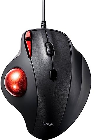 SANWA Wired Ergonomic Trackball Mouse, Optical Rollerball Mice, Programmable Silent Buttons, 34mm Trackball, 600/800/1200/1600 Adjustable DPI, Compatible with MacBook, Laptop, Windows, macOS