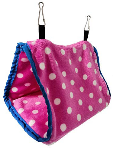 othulp Meerschweinchen Zubehoer Papageienspielzeug Hängendes Vogelhaus Vögel Plüsch Hängematte Kleines Haustierbett Vogelbedarf Haustierkäfig-Hängematte pink,L