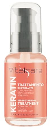 Vitalcare | Keratin Stärkende Behandlung für sprödes Haar und hilft beim Wiederaufbau der Haarfasern, 50 ml | für brüchiges Haar und hilft beim Wiederaufbau der Haarfasern