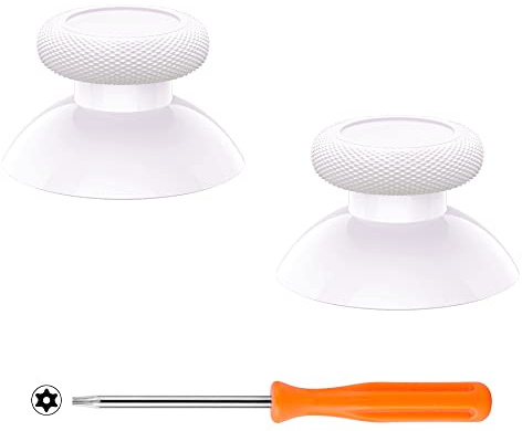 eXtremeRate Replacement Thumbsticks for Xbox Series X & S Controller, Joysticks Repair Kit for Xbox Wireless Controller, Custom Analog Stick Buttons for Xbox One S/X/Elite Controller - White