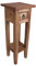 Spetebo - Mesa auxiliar de caoba con cajón, 67 x 25 cm, natural, estilo vintage, mesa de flores, taburete para flores, decoración de teléfono