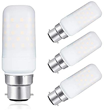 SZLGJRWDZSH JiuRui LED Ampoules 3pack LED Ampoule Bougie Bougie cylindrique Ampoules de maïs B22 9W Lampe 80W équivalent Blanc Chaud candélabre baïonnette baïonnette 1000lm Lightbulb