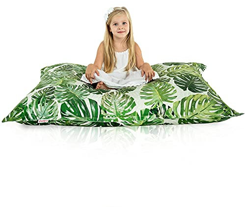 Italpouf Sitzsack XL Riesensitzsack, Sitzkissen Indoor, Sitzsack Sessel für Kinder, EPS Perlen Füllung, Abnehmbarer Bezug, Maschinenwaschbar, Dschungel, 135x98 cm