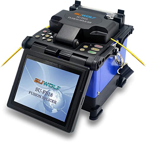 SUWOLF 5 LCD Hohe Präzision Glasfaser Spleißgerät/LWL Spleißgerät/Kern-zu-Kern Ausrichten Glasfaser Spleißen Technik/Tragbar Fiber Optic Fusion Splicer Glasfaser Spleissgerät(FS18-5)