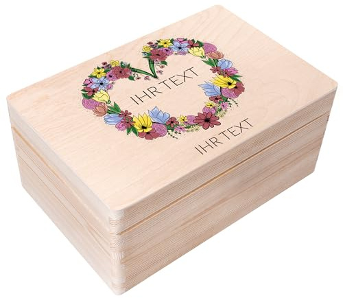Creative Deco Personalisierte Geschenke Wunschtext Holzkiste | Dein Text | Eigener Beliebig Individuelle Geschenk | Geschenkkiste Geschenkbox | Für Frauen, Männer und Paar