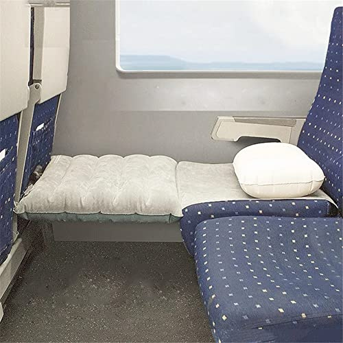 DYHQQ Flugzeug Fußstütze Hängematte mit Reisekissen Aufblasbare Luftmatratze, Tragbare Reise Fußstütze, Höhenverstellbare Flug Carry-On Fußstütze Hängematte