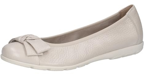CAPRICE Damballerinaskor av läder med rosett, Pearl Perl Dee, 40 EU