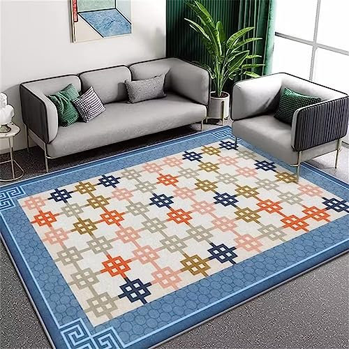 DJHWWD Outdoor Couchtisch Wohnzimmer Teppich Grau Geometrisches Muster Schlafzimmer Anti- Bettvorleger 200X250Cm XXL 6Ft 6.7''X8Ft 2.4''