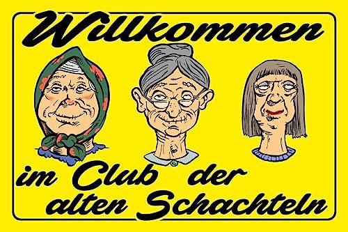 vianmo Holzschild 20x30 cm Club der alten Schachteln Oma Opa Deko Geschenk Holz Schild