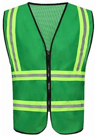 Sicherheitswesten Warnweste Warnschutzweste Hygiene Reflektierender Anzug, Warnschutzweste Aus Gestricktem Stoff, Geeignet Für Arbeiten Im Freien, Radfahren, Joggen, Sport Reflektorweste (Color : Grü