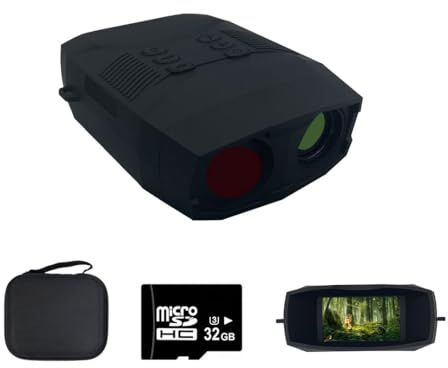 YTLJJ Night Vision Binoculars 4K 60MP, 5000mAh Rechargeable 8X Digital Infrared Night Vision Goggles with 3 HD LCD, Visible 500M in Darkness Night Vision Scope with 32GB TF Card for Hunting Hiking