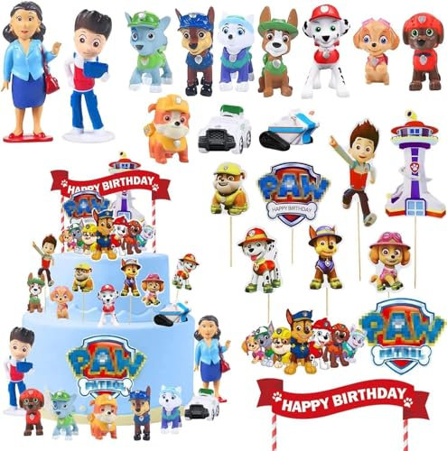 Tortendeko,22 Stück Geburtstag Deko,Tortenfiguren,Cupcake Deko,Party Kuchen Deko,Tortendeko Cartoon Kindergeburtstag,Geeignet für Babyparty,Kinder Geburtstag Party Torte Deko Supplies