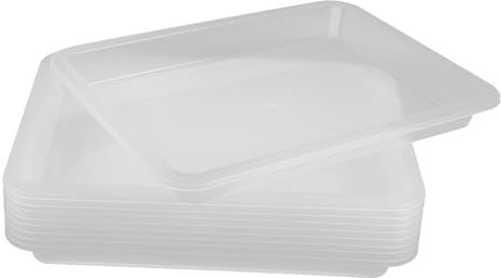 NUOBESTY 10 Pièces plateau d'art bac à sable plateaux de service en plastique plateau en plastique plateau de perles accessoires plaque de peinture plateau peu profond a4