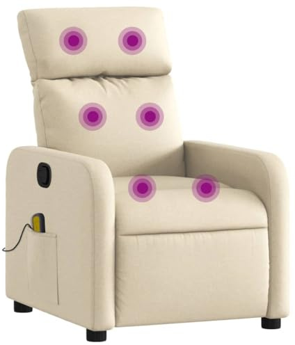 vidaXL Massagesessel Creme Stoff