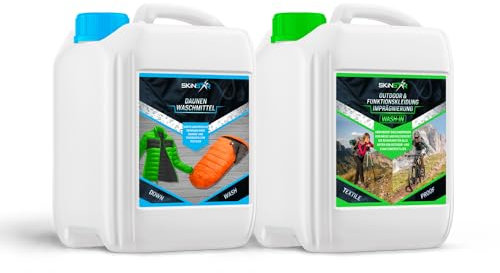 SkinStar Detergente especial de plumón + impregnación Wash-In, pack doble de 2,5 l cada uno