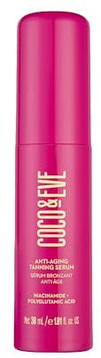 Coco & Eve Anti-Aging Tanning Serum - Face tanner with Skincare Actives for Gradual, Hydrating Glow. Natural Self Tanning Bronzer, with Niacinamide & Antioxidants for Healthy Glowing Skin (30ml)
