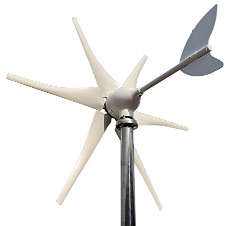 Generador de turbinas eólicas Aerogenerador 2000w 48v 24v 12v con de controlador MPPT Molinos de viento portátiles Energía renovable for eólico solar híbrido con bajo par de arranque(Turbine Only,24V)