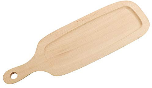 Aladeno Tabla de cortar rectangular para pizza, pan, queso, pastelería, tabla de cortar, tabla larga de madera para embutidos, bandeja para servir, tabla de queso, tabla para