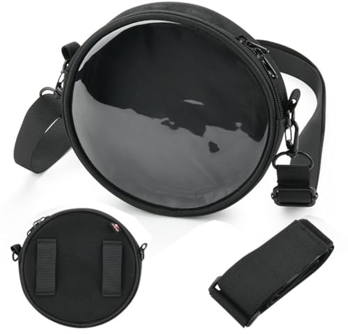 Sac de rangement universel pour lecteur CD de 15,2 cm – Étui de protection avec fenêtre transparente, sac à bandoulière avec bandoulière réglable et ceinture de taille (noir)