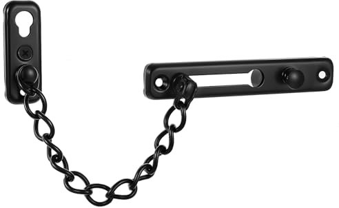 Wanmu Door Chain Lock Black, Premium Door Chain Lock, Guard Locks with Spring Press, Anti-Theft Safety Locks, Thickened Stainless Steel Door Latch for Child Proof, Inside Door, Apartment Front