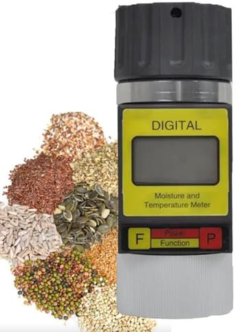 URJWAN Misuratore di umidità dei Cereali Portatile A Mini Tazze Ad Alta capacità: 25 Tipi di Test di umidità dei Cereali per caffè, Include 99 Gruppi di Memorizzazione dei Dati per