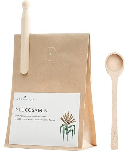 Naturkur® Glucosamin 500 g Pulver, vegan in Handarbeit abgefüllt, ohne Zusatzstoffe, aus Unterfranken