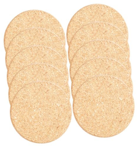 NULYLU Dessous de Pot de Fleurs Ronds Tapis Protecteurs en Liège Lot de 10 sans Odeur pour Sols et Meubles pour Intérieur