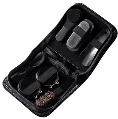 Harilla Shoe Care Kit for Leather Shoes Cleaner Travel with Storage Case Shoe Shine Kit