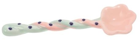 Yardenfun Cuillère Céramique Colorée et Torsadée pour Dessert Cuillère Multifonctionnelle Décorative pour Café et Cuisine Petite et Porcelaine