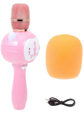 LRXIYODE Microphone Karaoké sans Fil Garçon Fille Musical Éducatif et Portable Micro Chanter pour Développement Créatif et Coordination des Petits Rose