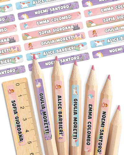 mycustomy – Namensaufkleber Kinder & Namensaufkleber Schule 0+ aus FSC-Papier mit Bio-basiertem Kleber – Etiketten Kleidung 50x6mm