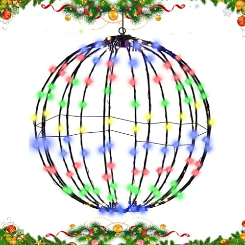 Genérico Bola de Luces LED - Esfera Lumínica Plegable para Exterior,Decoración para Árboles Patio Jardín