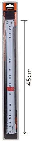 Vetrineinrete® Guide per cassetti 2 pezzi scorrevoli a rullo fissaggio laterale binario ad estrazione per cassetto mobile scrivania 91303 P64 (1,2 x 45 cm)