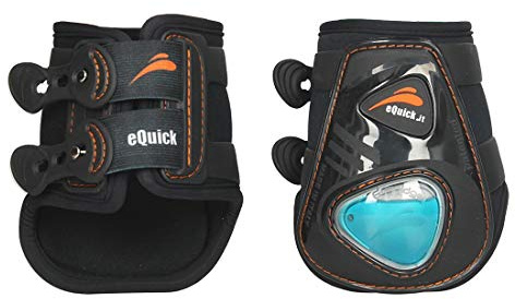 EQUICK eShock Rear Streichkappe mit Druckknöpfen, Größe:S, Farbe:Black