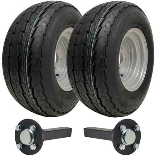 Parnells - Kit Rimorchio ad Alta Velocità - 1 Pneumatico 20.5x8.00-10 + 6.00x10 4/100 Cerchioni + 4 Mozzi M12 100 PCD e Fusi a Snodo 35x35-4 Strati Wanda P815, Marchio E, Diametro 520 mm, 412 kg
