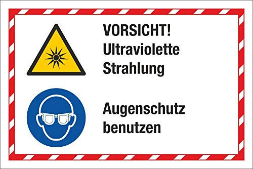WERBEPUNKT. Kombischild Ultraviolette Strahlung Augenschutz benutzen 3 mm Alu-Verbund 600 x 400 mm