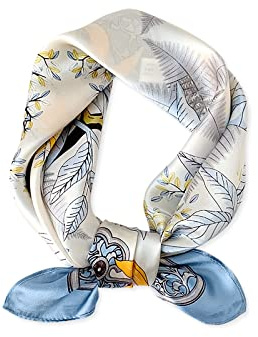 LumiSyne Sciarpe Di Seta Da Donna Stampate Artistiche Foulard Quadrato Motivo Foglia d'Acero Seta Di Raso Di Alta Qualità Fazzoletto Fascia Per Capelli Wristband Regali Accessori Senior