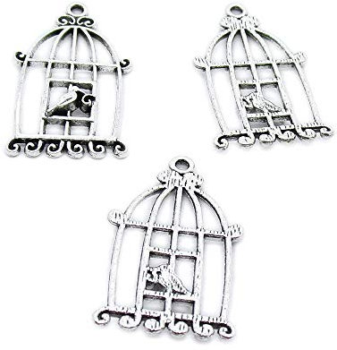 SY4R9M Vogelkäfig, Antik-Silber silberfarben antik-optik