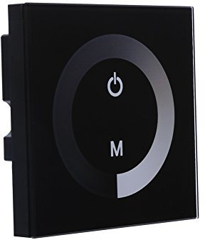 Single Color LED Dimmer Switch - Touch Panel Control DC 12V-24V, Low Power Consumption <1W, Durable ABS Plastic for Cabinet/Home Lighting & Decorative Strips (Black)