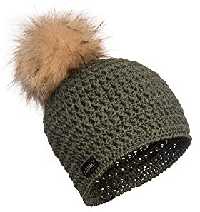 Beanie ANDERMATT grün Unisex Wollmütze mit vegetarischem Bommel Bommelmütze Pudelmütze Herren-Mütze Damen-Mütze Winter-Mütze siamo-handmade
