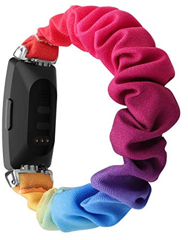 Chofit Strap Compatible with Fitbit Ace 2 Straps, Replacement Scrunchies Arm Band Chiffon Satin Wristband for Women for Kids Girls Ace 2 Fitness Tracker (B)