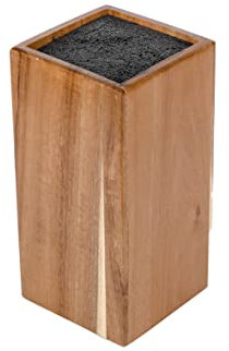 axentia Messerblock Akazie, Messerblock mit Borsteneinsatz, ca. 12 x 24 x 12 cm
