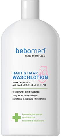 bebomed Waschlotion Haut & Haar | hypoallergen, völlig reizfrei, brennt nicht in den Augen, Wunden oder offenen Stellen | für Babys & Kinder