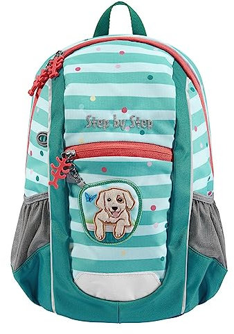 Step by Step Rucksack-Set KIGA Maxi „Dog Lucky“, türkis, Separates Innenfach, ergonomischer Rucksack, höhenverstellbarem Brustgurt, für Kita, Kindergarten & Freizeit, ab 3 Jahren, 10 l