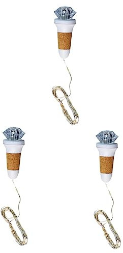 Yardwe Wine Bottle Stoppers 3pcs String Wine Bottle Lights White Rechargeable Drill USB Bottle Stopper Lights